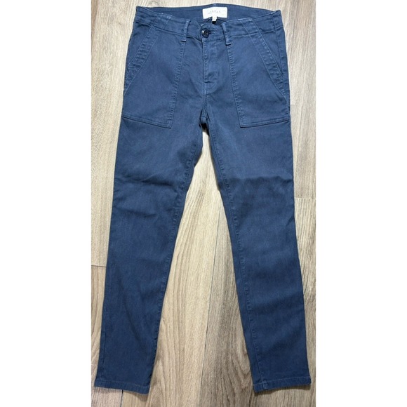 THE GREAT.  The Skinny Armies Ankle Cargo Cropped Pants Size 28 Blue Slim - Picture 1 of 8
